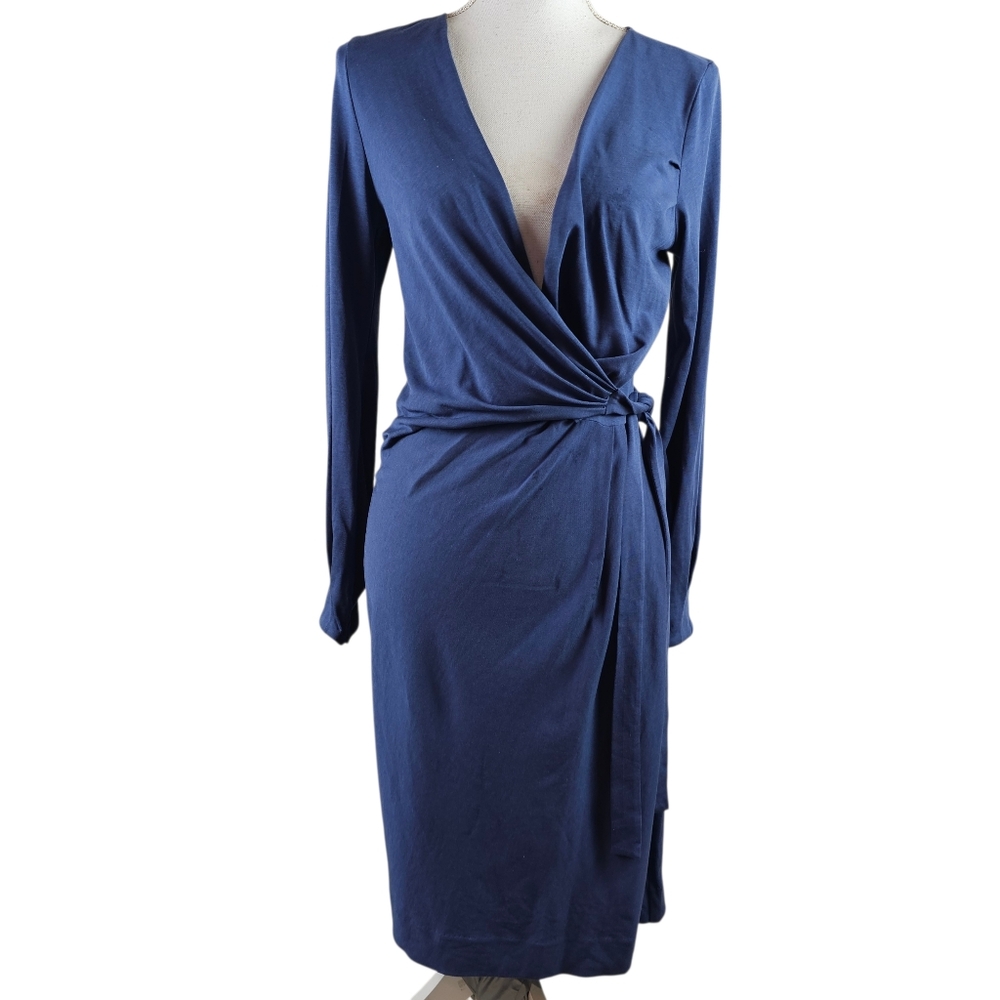 Sundance Blue Always Right Faux Wrap Knit Dress In SP